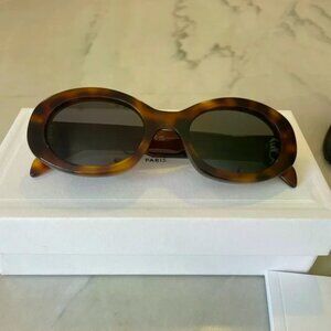 Celine Brown Triomphe Oval Sunglasses